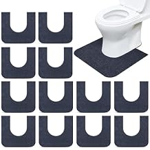 Drydiet 12 Pack Toilet Mat Round Commode Potty Training Urinal Mats Rubber Toilet Training Rug Pads Absorbent Rugs U Shaped Urinal Floor Mats for Bathroom Restroom, Gray Classic Style