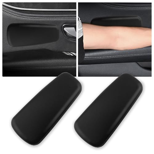 2 coderas para coche, almohada de cuero suave con moldeado de una sola pieza para un apoyo cómodo, accesorios universales para coche, cojín de rodilla para coche (negro) 2 coderas para coche, almohada de cuero suave con moldeado de una sola pieza para un apoyo cómodo, accesorios universales para coche, cojín de rodilla para coche (negro)