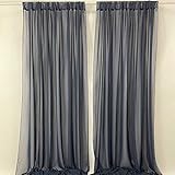 Koyal Wholesale Chiffon Backdrop Curtains, 2-Pack Chiffon Panels for Wedding Ceremony, Reception, Baby Shower, Bridal Shower, Photography, 10 x 10 FT (Navy Blue)