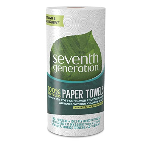 Seventh Generation Paper Towels, 100% Recycled Paper, 2-ply, 1 Roll (Packaging May Vary)