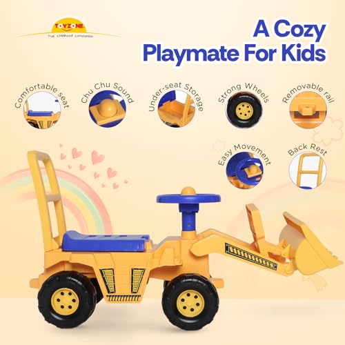 Image of Toyzone Mini Bulldozer-50803 | Baby Car | Kids Car | Toy Car| Push Car| Storage Seat | Swing Car| Ride on Car with Horn