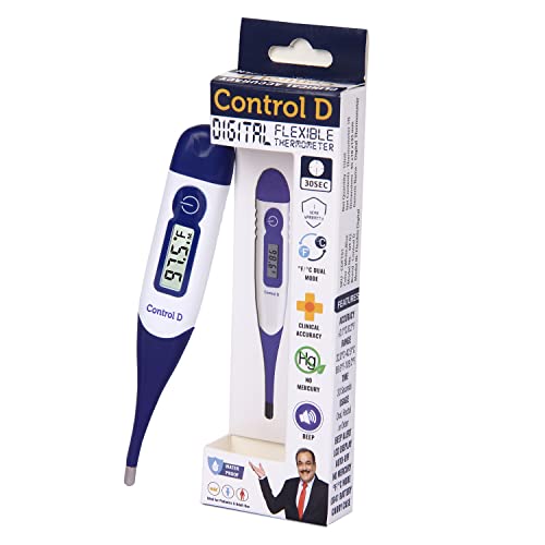 Control D Plastic Waterproof Flexible Tip Digital Thermometer For Adult And Kids (White, Blue) Control D Plastic Waterproof Flexible Tip Digital Thermometer For Adult And Kids (White, Blue)