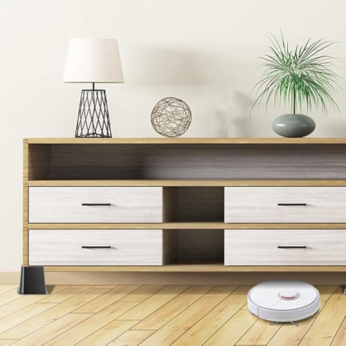 Elevadores de cama y muebles de PP negro (4 piezas), soporte estable para sofá o mesa 7