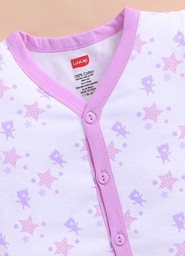 Image of LuvLap Baby Boys & Girls Regular Fit 100% Cotton Half Sleeve Jhabla Pack of 4