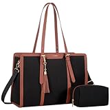 ♥ Große Kapazität: Diese Laptoptasche Damen verfügt über ein gepolstertes Laptopfach für 15,6"-Laptop und ein Fach für 12,9"-iPad und geschützt ist. Das Hauptfach hat außerdem 1 Reißverschlussfach, 2 Stiftfächer, 2 Einsteckfächer und 2 Seitenfächer f...