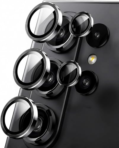 Image of Skinomi Camera Lens Protector Compatible For Samsung Galaxy S26 Ultra [Anti-Scratch] Premium Tempered Glass Film Aluminum Alloy Lens Ring Cover- Black Titanium