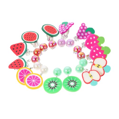 Didiseaon Adorable 7 Pairs Tassel Ear Clips Boys and Girls Fashion Earrings Colorful Clip-on Earrings for Children Resilient and Stylish Great for Parties and Special Occasions