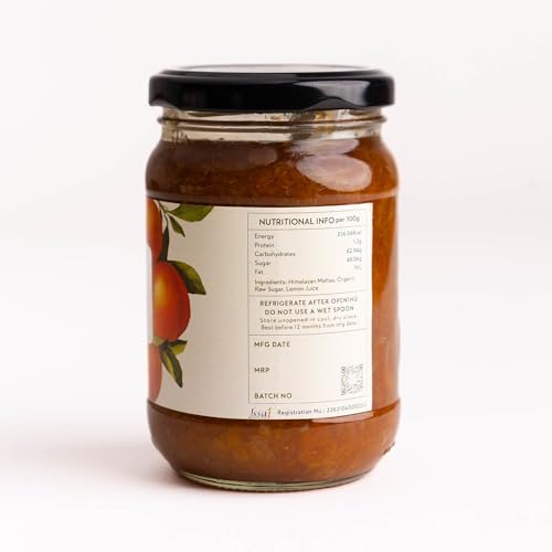 Image of Himalayan Haat Malta Orange Marmalade - Zesty Malta Marmalade Made with Khand | Real Himalayan Fruit | No Preservatives or Artificial Ingredients | 340g