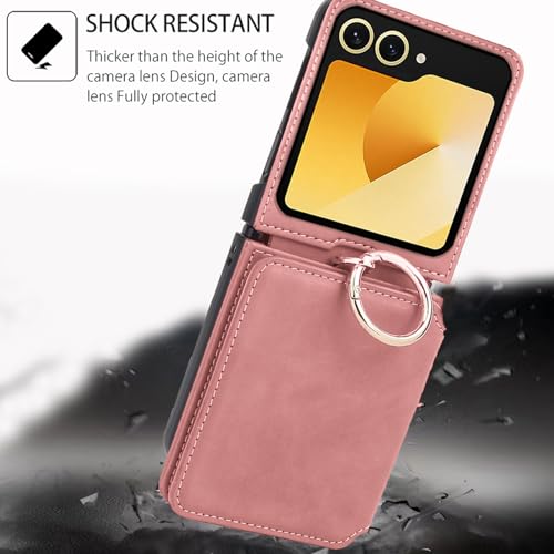 Coque pour Z Flip 6 Asuwish finition premium Or Rose ajustable - 3