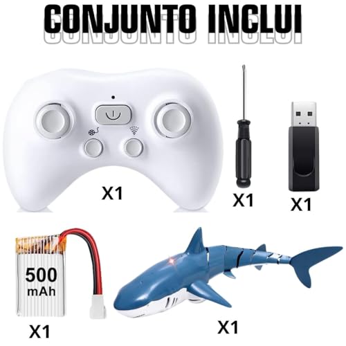 Tubarão Shark Controle Remoto Nada de verdade Recarregável