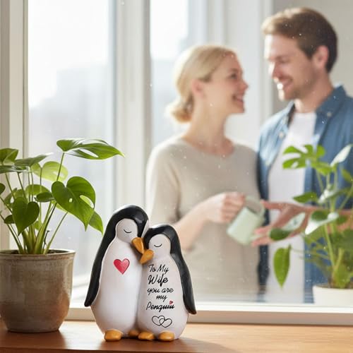 Gifts for Wife - to My Wife Penguin Sculptures Home Decor, Birthday Wedding Anniversary Valentines Day Gifts for Women Who Have Everything, Presents for Women Fiancee Girlfriend - Image 3