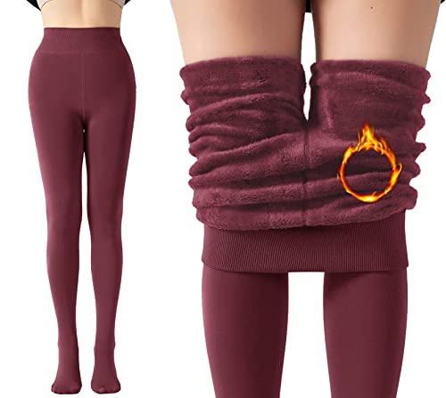 HSR Winter Warm Thermal Fleece Lined Thick Tights Women Slim Fit Leggings Pants (Waist Size : 26 to 34 Inch, Stretchable)