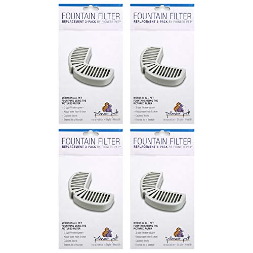 Pioneer Pet Replacement Filters For Ceramic & Stainless Steel Fountains, Raindrop Filters (12 Filters) #TOP28
