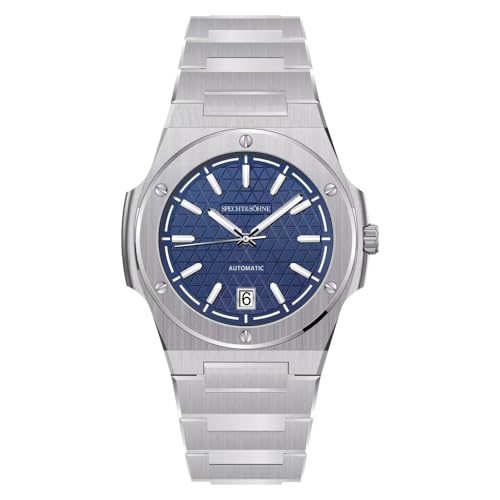 Specht & Söhne Unique Design Men's Watches Mechanical Watch NH35 Movt Stainless Steel Luminous Classic Watch 50M Waterproof (Blue) -  specht & sohne
