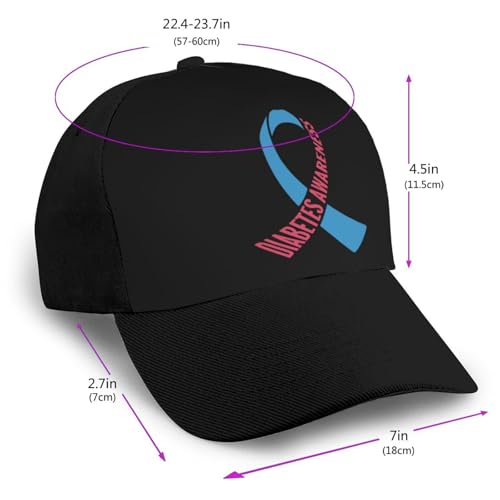 Diabetes Awareness Bonnets Curved Brim Mesh Baseball Cap Casual Sun Hat Unisex2