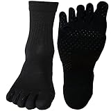 サッカー ショート 5本指 すべり止めつき ブラック 25-27cm コンプレッション ソックス ストッキング 7色 靴下 強い 5本指 破れにくい フットサル スポーツソックス メンズ レディース 日本製 [ケンビー]