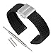VINBAND Cinturini Orologi Impermeabile Accessori Orologi Bracciale in Caucciù Donna Uomo Nero - 18mm, 20mm, 22mm, 24mm Gomma Cinturino Orologio Quick Release Pin & Fibbia Deployante (20mm, nero)