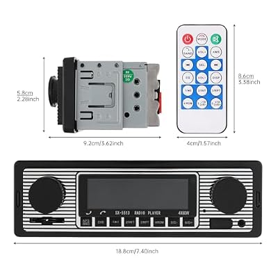 12V Bluetooth Car Radio MP3 Player Vehicle Stereo Audio Support FM/USB/SD/AUX with Remote Control
