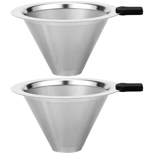 Catálogo para Comprar On-line Filtros de café permanentes los preferidos por los clientes. 45 2 goteros de café para verter sobre café, filtro de café reutilizable de acero inoxidable, filtro de café permanente sin papel, filtro de café de doble capa para hogar,...