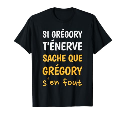 Photo de Humour Prénom Personnalisé Grégory Idée-cadeau Drôle T-Shirt