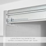 Rauch Möbel Subito Kleiderschrank für Schlafzimmer, Kinderzimmer, Flur, Garderobe, 2-türig mit Spiegel, Farbe Weiß, inkl. 2 Kleiderstangen, 2 Einlegeböden, Breite 136 cm