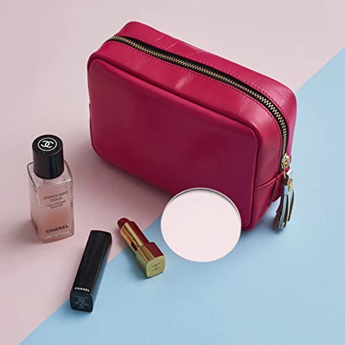 Gztfpq Double-Sided Folding Travel Makeup Mirror, Classical Cartoon Pu Leather With 1X/2X Magnifying Makeup Mirror, Foldable And Lightweight Perfect For Purse, Pocket White #TOP6