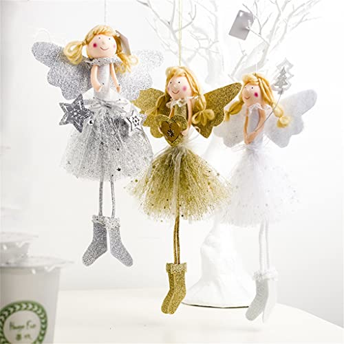SDFGH 3Pcs Christmas Angel Doll Elf Girl Christmas Pendant for Christmas Tree Window Decoration Ornaments (Color : A, Size : 33 * 19cm) SDFGH 3Pcs Christmas Angel Doll Elf Girl Christmas Pendant for Christmas Tree Window Decoration Ornaments (Color : A, Size : 33 * 19cm)