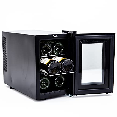 Avanti Wct6C4S Wine Cooler Refrigerator With 6 Bottle Capacity, Thermoelectric Cooling, Freestanding Winecellar, Temperature Led Display, Black #TOP3