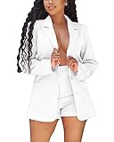 Sexy All White Party Outfits for Women Matching Sets Two Piece Outfits Button Down Long Sleeve Blaze
