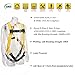WELKFORDER 3D-Ring Industrial Fall Protection Safety Harness ANSI/ASSE Z359.11-2021 Compliant Full Body Personal Protection Equipment 3-Point Adjustment Universal 310 lbs