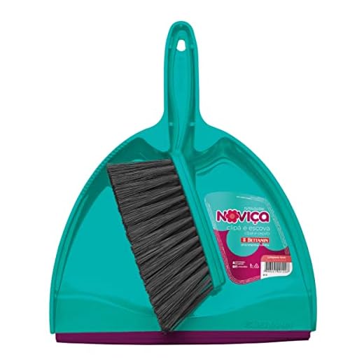 Pá Clipa com Escova Plástica, Cor Tiffany, Linha Noviça, Bettanin.