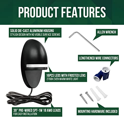 Gkoled 2-Pack Low Voltage Led Post Light, Outdoor Waterproof Landscape Deck Lights With 2W Integrated Led Chips, 9-15V Ac/Dc, 2700K, Die-Cast Aluminum, Matte Black Powder Coated Finish #TOP2