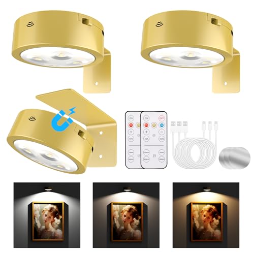 Luces de imagen para pared para iluminar cuadros en el salón y crear un ambiente acogedor
