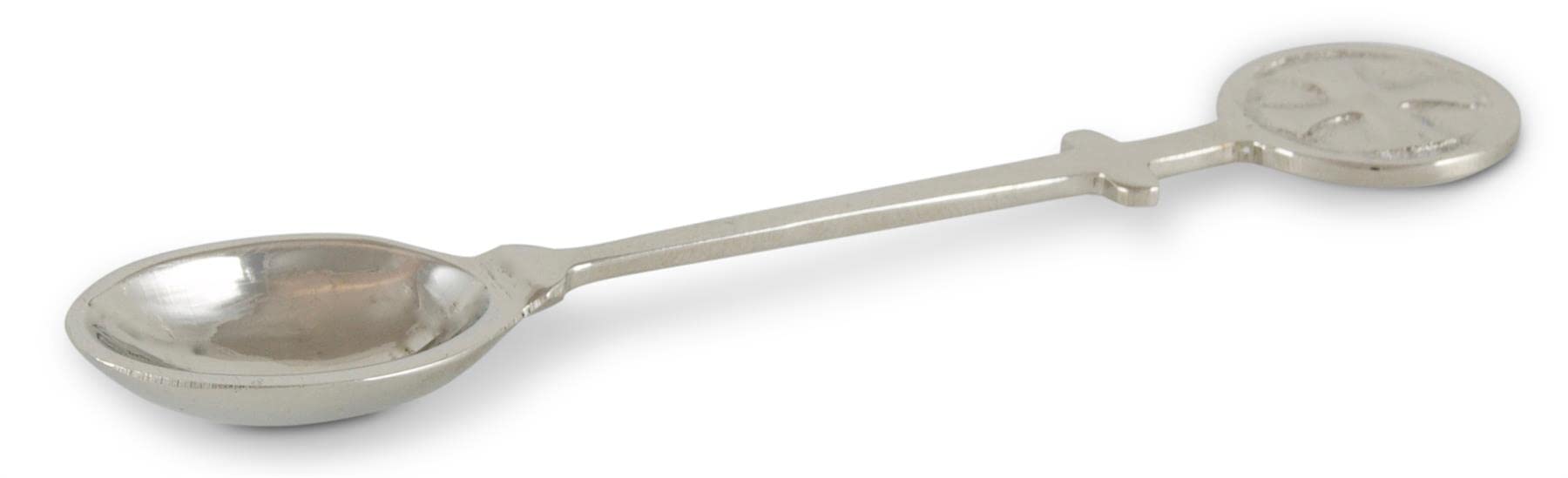 Silvertone Brass Spoon for Incense - Nickel-Plated 4.33 Inch Measuring Tool - Handcrafted Incense Accessory for Aromatic Burning and Ceremony