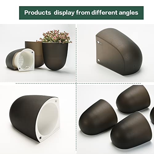Sungmor Wall Hanging Corner Planters, 4Pc Black Wall Mounted Flower Pots, Self Watering Wall Planter For Indoor Plants, Right Angle Corner Hanging Pot, Great For Balcony Home Office Bar Corner Decor #TOP5