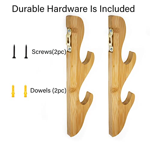 Orisell Sword Wall Mount Katana Wall Mount Sword Holder For Martial Arts Weapons,Dagger, Lightsaber And Wizard Wand,Real Hardwood Hanger (2-Tier(Natual)) #TOP3
