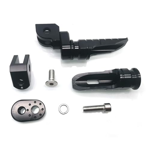 Image of MZS Motorcycle Foot Pegs, Front Rider Footpegs Footrest Rest Pedal Adjustable Aluminum Black Compatible with GROM Monkey CBR 600 F2 F3 F4 F4I CBR600RR CBR1000RR VFR800 CB1100