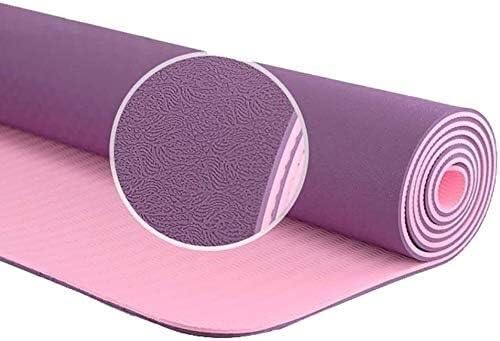 VUIKLCty Esterilla de yoga – Esterilla para ejercicios de pilates – Crunches Stretching Ejercicios Push-up Equipos para el Fitness en casa Hombre Mujer Esterilla Eco-Training TPE (Deep Purple+Pink,183