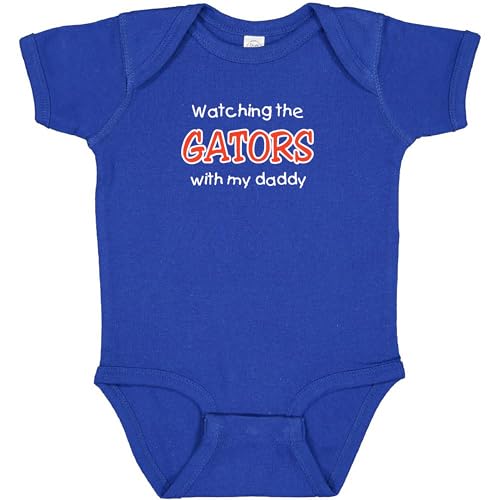 Curiositees Watching the Gators with my Daddy Fan Baby Jersey Bodysuit Outfit