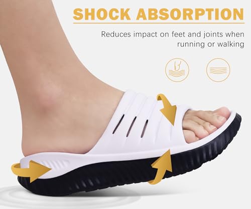 Image of KuaiLu Womens Recovery Sandals With Comfortable Plantar Fasciitis Support,Ladies Orthotic Open Toe Sport Slides Thick Cushion Reduces Stress on Feet,Joints & Back Post-Exercise
