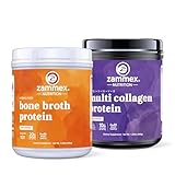 Zammex Beef Bone Broth Protein Powder 20g Protein and Multi Collagen Peptides Protein Powder Unflavored
