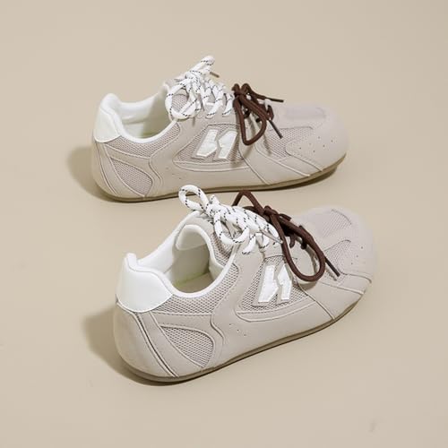 Womens Fashion Sneakers for 2025 Suede Lace-Up Fashion Sneakers for Women – Casual,Breathabl, Chic, and Comfortable (Grey,5)4