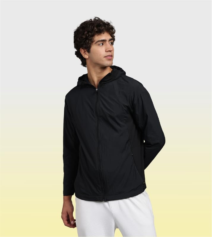 Image of BLUE TYGA Air Pro Sunscreen Jacket | UV Protection Hooded Jacket | 40 GSM Nylon, Breathable Mesh, Quick-Dry Summer Wear