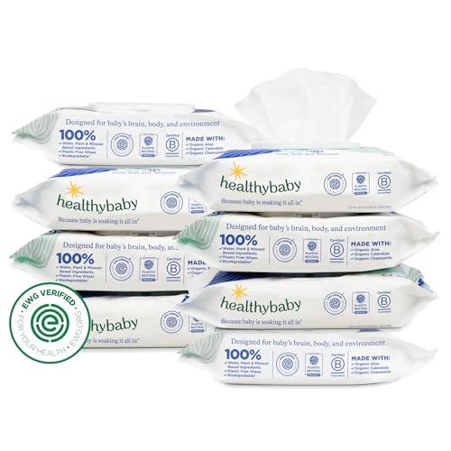 HealthyBaby Our Wet Wipes | EWG Verified Safe | 100% Water & Plan...