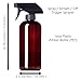 Aromine 16oz Amber Plastic Bottles with Black Trigger Sprayers, BPA Free PET Plastic (2 Pack)