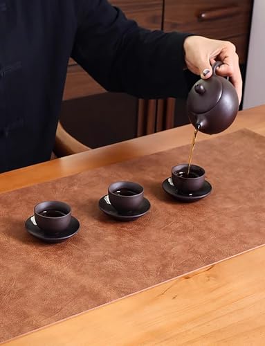 Chemin de Table Similicuir Antidérapant et Résistant Chaleur