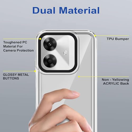 Image of Zapcase Back Case Cover for Realme C61 | Compatible for Realme C61 Back Cover | Case Cover with Camera Protection | (TPU + PC | Transparent)