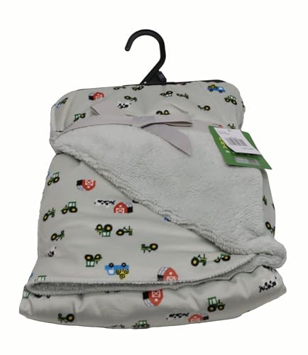 Image of John Deere Gray Farm Sherpa Blanket