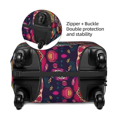 Sugar Skulls Luggage Covers For Suitcase Approved,Suitcase Cover Protector Fit 18-32 InchLuggage, Medium4
