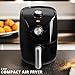 Aiwa Compact Air Fryer, 2.6 Qt, 1200W Electric with 400F Fast Heating, 360 Convection Cooking, 60 Minute Timer, Easy Clean Design for Oil-Free Crispy Meals